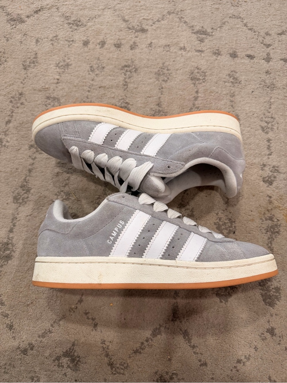 Adidas Campus Suede Men's Sneakers - Light Gray / White